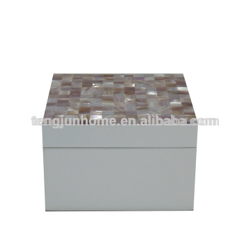 CPN-WPSBS Artesanía Natural Caja de Almacenamiento Rosa Shell con Pintura Blanca